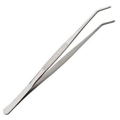 Щипцы (пинцет) 30 см. прямые, изогнутый кончик, нерж. MGsteel /1/100/ АКЦИЯ
