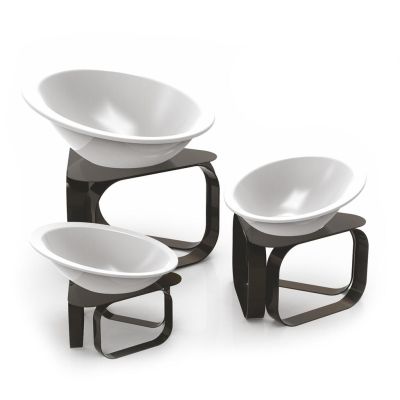 Подставка фуршетная стойка 20*20 см h10,5 см черный металл + салатник 23*19 см h4 см меламин P.L.