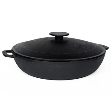 Сковорода d=30 см. h=6 см. 3,8 л. чугун с крышкой с 2 ручками /1/2/