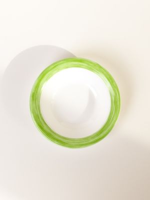 Блюдце d=120 мм. 110 мл. для десерта глубокое зеленый край  Браш /1/6/36/ АКЦИЯ