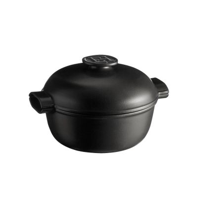 Кастрюля 4,0 л. керам. d=27,0 см. h=20 см. с крышкой (индукция) графитовая Emile Henry /1/