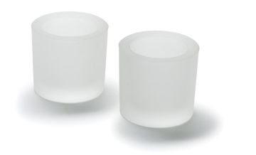 Подсвечник круглый 2 шт., матовое стекло