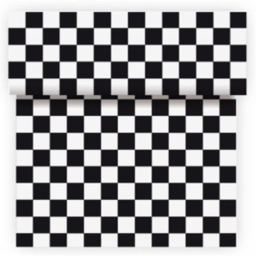 Скатерть в рулоне "Тет-а-тет" 0,4*24 м, 20 отрывов, чёрно-белая клетка, Airlaid, Garcia