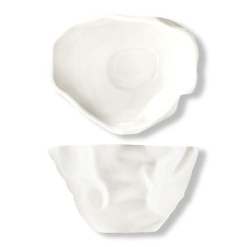 Салатник 450 мл 13*11 см h8 см овальный Crumpled Style белый фарфор P.L. Proff Cuisine [4]