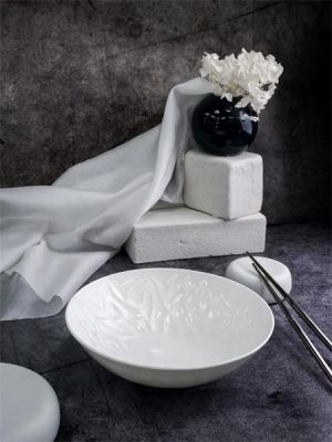 Салатник 850 мл, d 19,5 см h 6 см, костяной фарфор, Origami