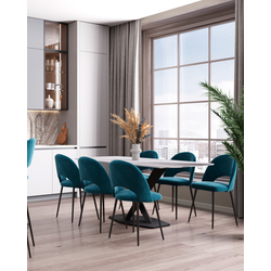 Стул Меган велюр пыльно-синий