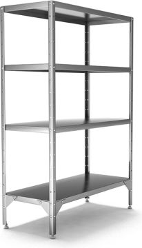 Стеллаж со сплошными полками С-1200х400х2000/4 нерж