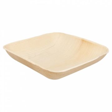 Тарелка глубокая квадратная из пальмовых листьев 20*20*4 см, 25 шт, Garcia de Pou