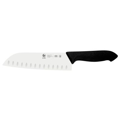 Нож японский Santoku 180/300 мм. с бороздками, черный HoReCa Icel /1/6/