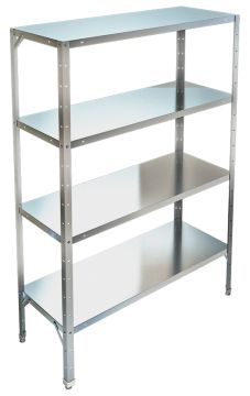 Стеллаж со сплошными полками ТЕХНО-ТТ СТР-124/904 нерж