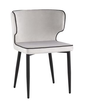 Стул Матео с кантом велюр светло-серый