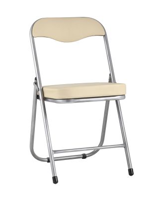 Стул складной мягкий ДЖОН металлик, кремовый