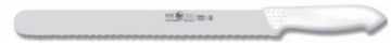 Нож для нарезки 250/400 мм. c волн. кромкой, белый антибактер. ручка HoReCa Icel /1/6/