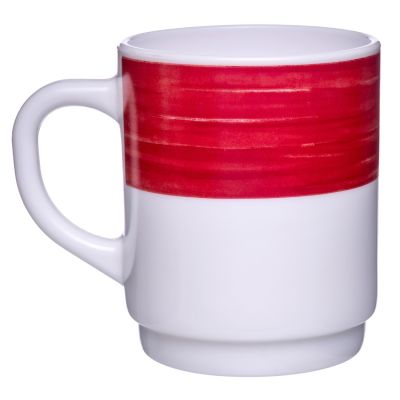 Кружка 250 мл. d=70 мм. h=88 мм. вишневый край штабелир. Браш /1/6/36/
