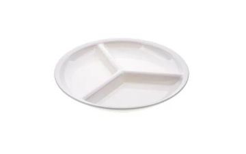 Тарелка трехсекционая, поликарбонат, белый