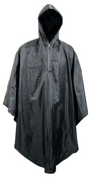 Дождевик-пончо черный, полиэстер 190T 0.14 мм