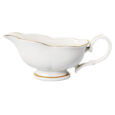 Соусник 350 мл 18,5*8 см h8,2 см с ручкой фарфор Gold Aristocrat Noble [1]