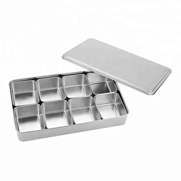 Контейнер емкость для фруктов и специй 8 отд. 45,5*29,5*6,7 см с крышкой нерж. P.L.