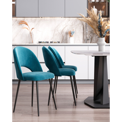 Стул Меган велюр пыльно-синий