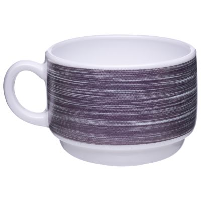 Чашка 190 мл. чайная d=76 мм. h=57 мм. сиреневый край штабелир. Браш (блюдце 53498) /1/12/48/