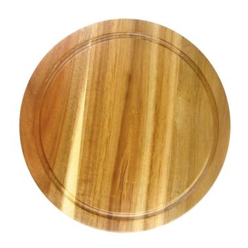 Доска для подачи 26*2 см круглая с выемкой, акация, P.L. Proff Cuisine