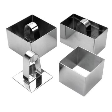 Набор кондитерских выемок 3 шт + пресс (60*60*50 мм/ 71*75*50 мм/ 90*50*50 мм), P.L. Pro