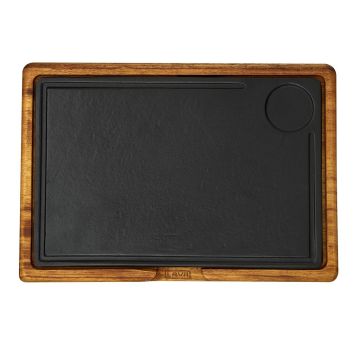 Доска для подачи 33*22 см прямоуг. дерево с чугунной вставкой LAVA