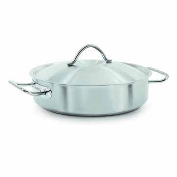 Кастрюля 10,5 л, 28*17 см с крышкой низкая нерж. 18/8 ИНДУКЦИЯ KAPP