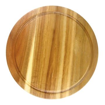 Доска для подачи 36*2 см круглая с выемкой, акация, P.L. Proff Cuisine