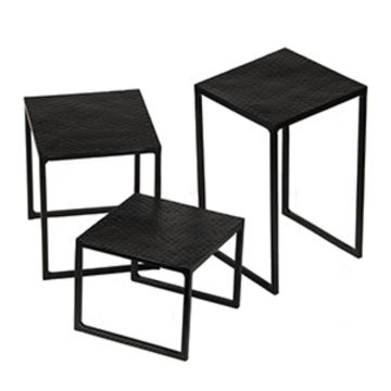 Подставка фуршетная стойка набор 3 шт П квадрат (12*12*10 см /12*12*15 см /12*12*20 см) черная P.L.