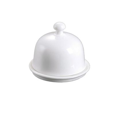 Масленка икорница 30 мл d 8,8 см h8 см с крышкой белая фарфор NEW P.L. Proff Cuisine [1]