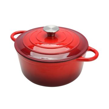 Кастрюля  6,5 л 28*19,7 см чугун с крышкой красная SUNNEX