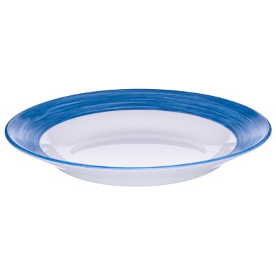 Тарелка d=225 мм. глубокая синий край Браш /1/6/24/ АКЦИЯ