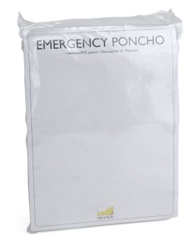 Дождевик-пончо белый, PVC 0.1 мм
