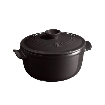 Кастрюля 2,5 л. керам. d=22,0 см. h=15,5 см. с крышкой черная Emile Henry /1/