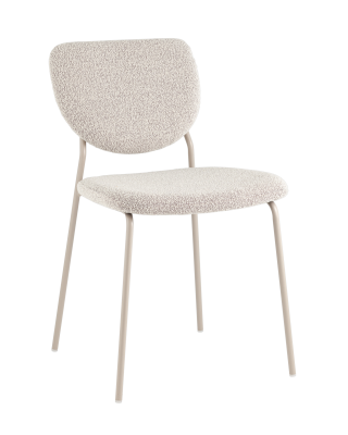 Стул обеденный Gigi серо-бежевый букле кремовые ножки