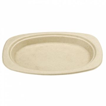 Тарелка овальная Bionic 32*25,5*2,1см, натуральный цвет, 50 шт, сахарный тростник, Garci