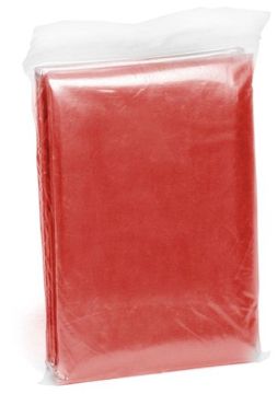 Дождевик-пончо красный, PE 0.02 мм