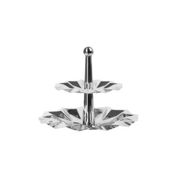 ЭТАЖЕРКА 2-х ярусная "Оригами" d=165/210мм h=380мм нерж. ''Luxstahl''