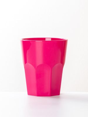 Стакан граненый, 270 мл, (под край 300мл), прозрачный, фуксия