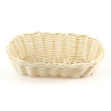 Корзина для хлеба овальная 22*11*6 см. бежевая полиротанг /1/144/