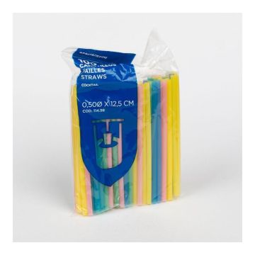 Трубочки 0,5*12,5 см прямые 250 шт цветные пластик Garcia De Pou