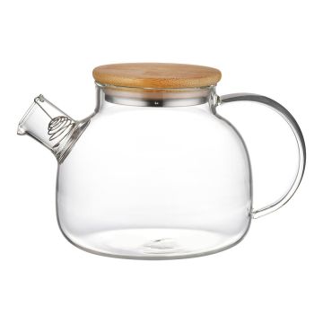 Чайник 800 мл с фильтром дерев. крышка d 13,8 см h12,6 см термостекло P.L. Proff Cuisine [1]
