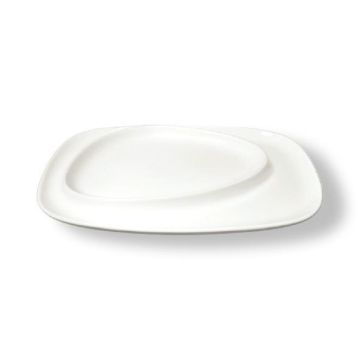 Блюдо овальное 32*21 см с бортом Asymmetry белое фарфор P.L. Proff Cuisine [3]