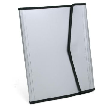 Папка для документов А4 серая с блоком, пластик