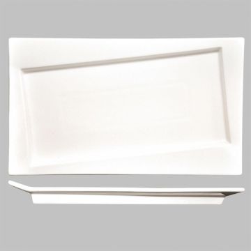 Блюдо прямоугольное 30,5*18 см со смещенным дном белое фарфор P.L. Proff Cuisine [1]