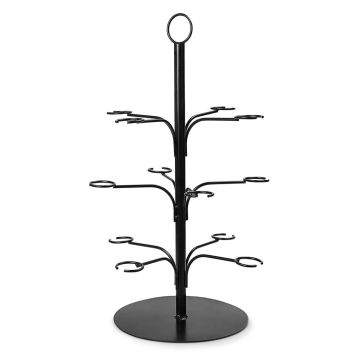 Подставка этажерка h53 см d33 см для 12 рюмок/бокалов нерж. черная B'Guys P.L.- Barbossa