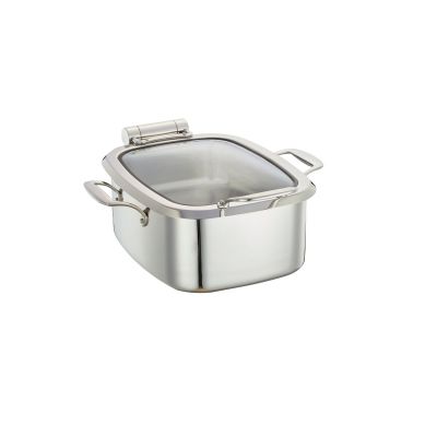 Чафиндиш (мармит) 4 л. 36,3*40,8 см. h=16,5 см. со стеклянной крышкой, индукционный (нагревательный элемент - 80902,80901,80904, подставка 80898) MGprof /1/