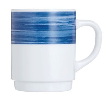 Кружка 250 мл. d=70 мм. h=88 мм. синий край штабелир. Браш /1/6/36/