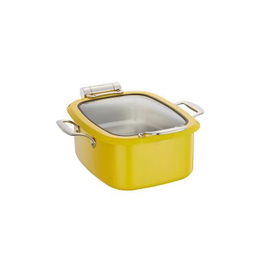 Чафиндиш (мармит) 4 л. 36,3*40,8 см. h=16,5 см. со стеклянной крышкой, индукционный, желтый (нагревательный элемент - 80902,80901,80904, подставка 80898) Mgprof /1/